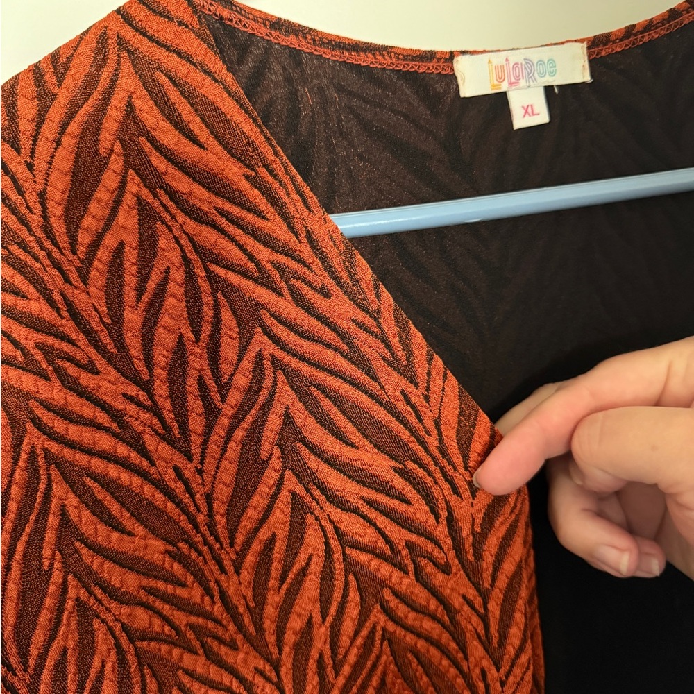LuLaRoe Orange and Black Patterned Cardigan duster (Sarah) - XL - Picture 2 of 4